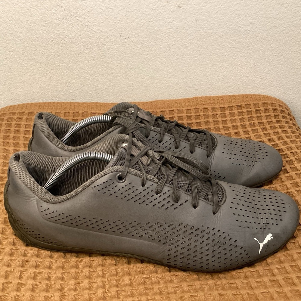 Puma Drift Cat 5 Ultra Mens Sz 13 Gray Leather‎ Perforated Shoes Sneakers - Picture 2 of 11